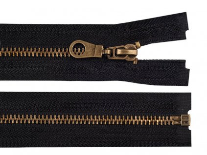 Staromosazný zip šíře 6 mm délka 70 cm bundový