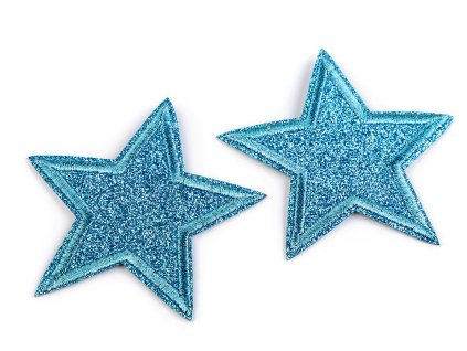 Nažehlovačka hvězda s glitry (Balení 2 ks, Varianta 1 stříbrná)