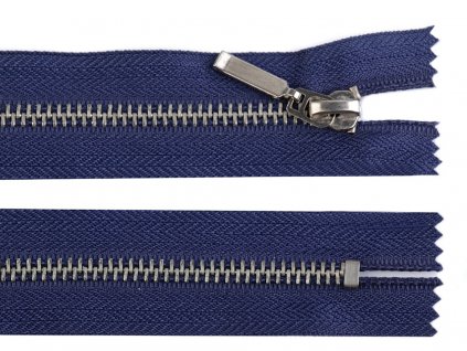 Kovový zip šíře 6 mm délka 14 cm (jeansový)