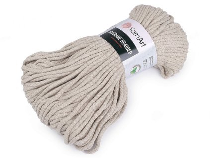 Pletací příze Macrame Braided 250 g (Balení 1 ks, Varianta 1 (752) krémová nejsvět.)