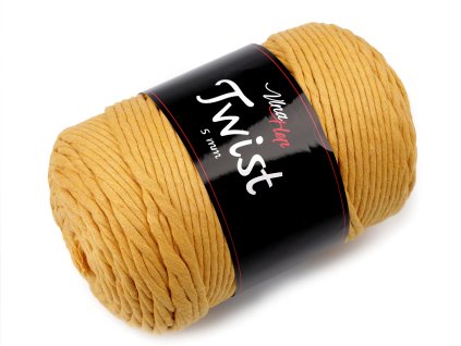 Bavlněná pletací příze Twist macrame 500 g rozčesávací (Balení 1 ks, Varianta 2 (8190) hořčicová)