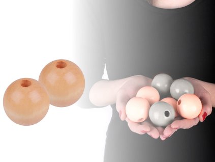 Velké dřevěné korále Ø40 mm (Balení 2 ks, Varianta 4 červenohnědá)