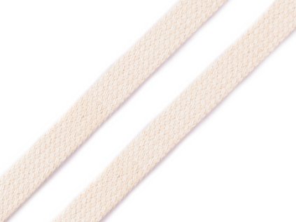 Bavlněná šňůra plochá / dutinka šíře 12 mm (Balení 1 m, Varianta 1101 bílá)