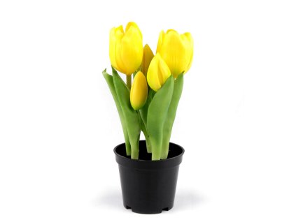 Umělé tulipány v květináči (Balení 1 ks, Varianta 1 (21cm) bílá)