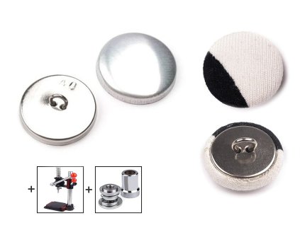 Knoflík na potahování celokovový velikost 40" (Balení 1000 sada, Varianta nikl)