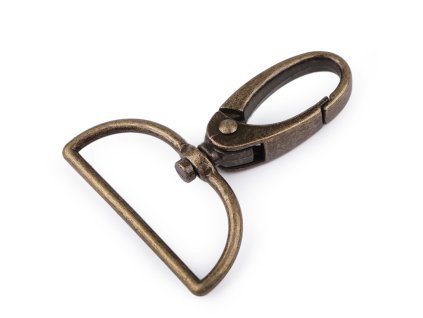 Kovová karabina otočná, průvlek 37 mm (Balení 1 ks, Varianta 1 nikl)