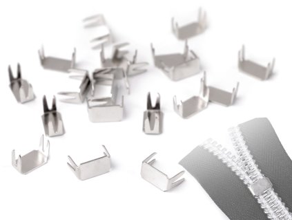 Koncovka na spirálový a kostěný zip No 10 dolní (Balení 20 ks, Varianta nikl)