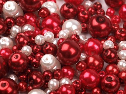 Skleněné voskové perly mix velikostí a barev Ø4-12 mm (Balení 50 g, Varianta 1 mix)