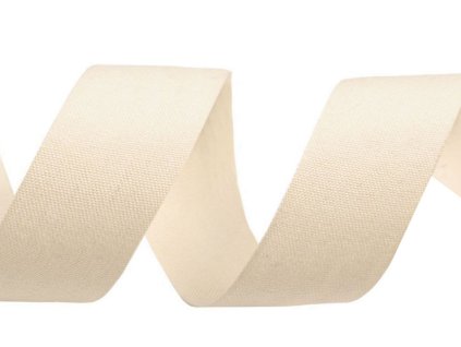 Bavlněná stuha / plátnovka šíře 35 mm (Balení 1 m, Varianta 1 bílá)