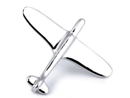 Brož / odznak do klopy kytara, letadlo (Balení 1 ks, Varianta 2 platina letadlo)