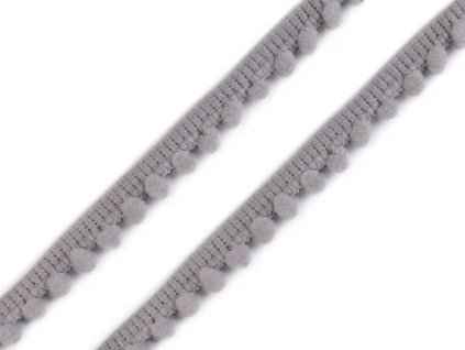 Prýmek šíře 11 mm s bambulkami Ø5 mm (Balení 13.5 m, Varianta 1 bílá)