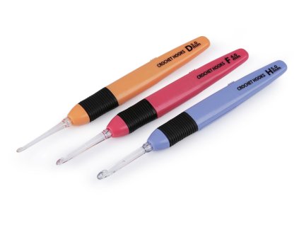 Háček na háčkování s osvětlením vel. 3; 4; 5 (Balení 1 ks, Varianta 1 (3 mm) lososová světlá)