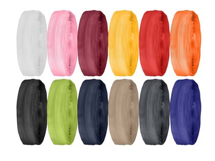 Zip spirálový No 3 metráž pro jezdce typu ASIC (Balení 25 m, Varianta 101 bílá)