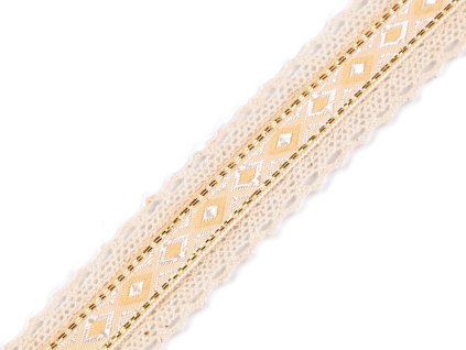 Bavlněná krajka / vsadka šíře 30 mm (Balení 1 m, Varianta 1 bílá)