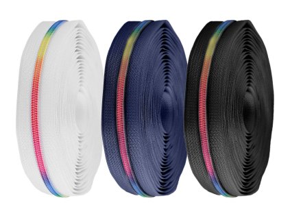 Duhový zip spirálový No 5 metráž (Balení 1 m, Varianta 2 černá)