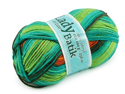 Pletací příze Lady Batik de Luxe 100 g (Balení 1 ks, Varianta 1 (600) fialová hořčicová)