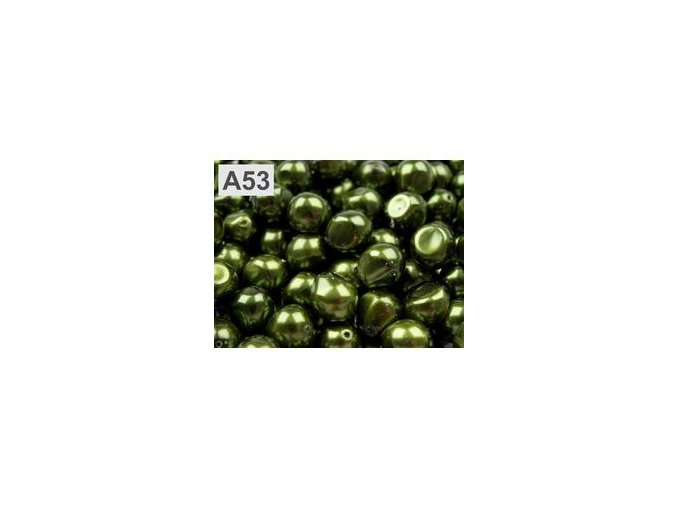 Voskované perly nugeta 13x15 mm(50g)-olivová zeleň