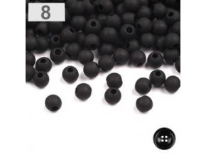 Plastové korálky pr.4 mm matné (10g) - černá