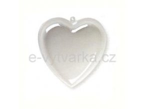 Plastové srdce průhledné dvoudílné, 14 cm