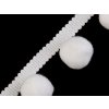 Prýmek šíře cca 38 mm s bambulkami Ø20 mm (Balení 1 m, Varianta 1 bílá)
