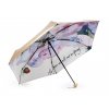 Dámský mini skládací deštník metalický, uvnitř zdobený