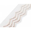 Vyšívaná krajka na monofilu šíře 13 cm (Balení 1 m, Varianta 2 béžová světlá lesk)