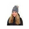 Dámská / dívčí zimní čepice s bambulí Capu (Balení 1 ks, Varianta 5 šedá)