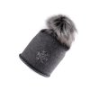 Dámská / dívčí zimní čepice s bambulí Capu (Balení 1 ks, Varianta 5 šedá)