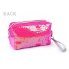 Pouzdro / kosmetická taška s oboustrannými flitry a srdcem 11x18 cm (Balení 1 ks, Varianta 1 bílá růžová)