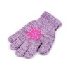 Dívčí pletené rukavice s vločkou (Balení 1 pár, Varianta 2 pudrová melír)