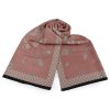 Šátek / šála s květy typu pashmina 65x185 cm (Balení 1 ks, Varianta 1 pudrová)
