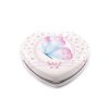 Kosmetické zrcátko srdce s motýlem (Balení 1 ks, Varianta 1 béžovobílá)