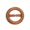 Dřevěná spona na oděvy a macrame, Ø50 mm, průvlek 30 mm (Balení 10 ks, Varianta hnědá koňak)
