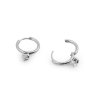 Náušnice z nerezové oceli kroužky s broušeným kamínkem (Balení 1 pár, Varianta stříbrná)