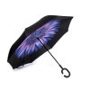Obrácený deštník dvouvrstvý (Balení 1 ks, Varianta 8 fialová květ)