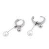 Náušnice z nerezové oceli kroužky s perlou (Balení 1 pár, Varianta stříbrná)