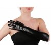 Dlouhé společenské rukavice imitace latexu