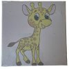 Malování podle čísel na plátno na dřevěném rámu 20x20cm -Žirafa