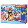 Puzzle Castorland 120 dílků - Koťátka s květinami