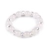 Náramek pružný ze skleněných korálků (Balení 1 ks, Varianta 1 bílá mléčná)