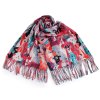Šátek / šála typu kašmír s třásněmi, psi 70x180 cm (Balení 1 ks, Varianta 2 korálová)