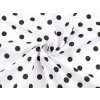 Bavlněná látka / plátno puntíky (Balení 1 m, Varianta 1 bílá černá)