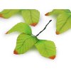 Umělé listy na drátku (Balení 1 sáček, Varianta zelená sv. oranžová)