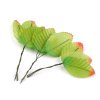 Umělé listy na drátku (Balení 1 sáček, Varianta zelená sv. oranžová)