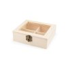 Dřevěná krabička se skleněným průhledem (Balení 1 ks, Varianta přírodní)