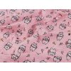 Šusťákovina zpevněná mačkaný / krešovaný efekt 3D kočky (Balení 1 m, Varianta růžová sv.)