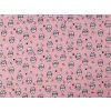 Šusťákovina zpevněná mačkaný / krešovaný efekt 3D kočky (Balení 1 m, Varianta růžová sv.)
