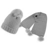 Dámská / dívčí sada čepice a šála s bambulemi (Balení 1 sada, Varianta 1 šedá)