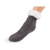 Dámské / dívčí ponožky zimní s kožíškem a protiskluzem Emi Ross (Balení 1 pár, Varianta 25 (vel. 35-38) šedá nejsvětlejší melír)