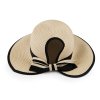 Dámský klobouk / slamák s mašlí (Balení 1 ks, Varianta 3 přírodní sv.)